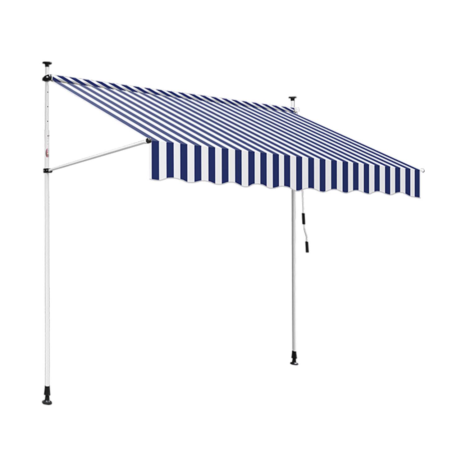 Klemmmarkise Markise Balkon UV-beständig wasserdicht Blau Weiß 200cm