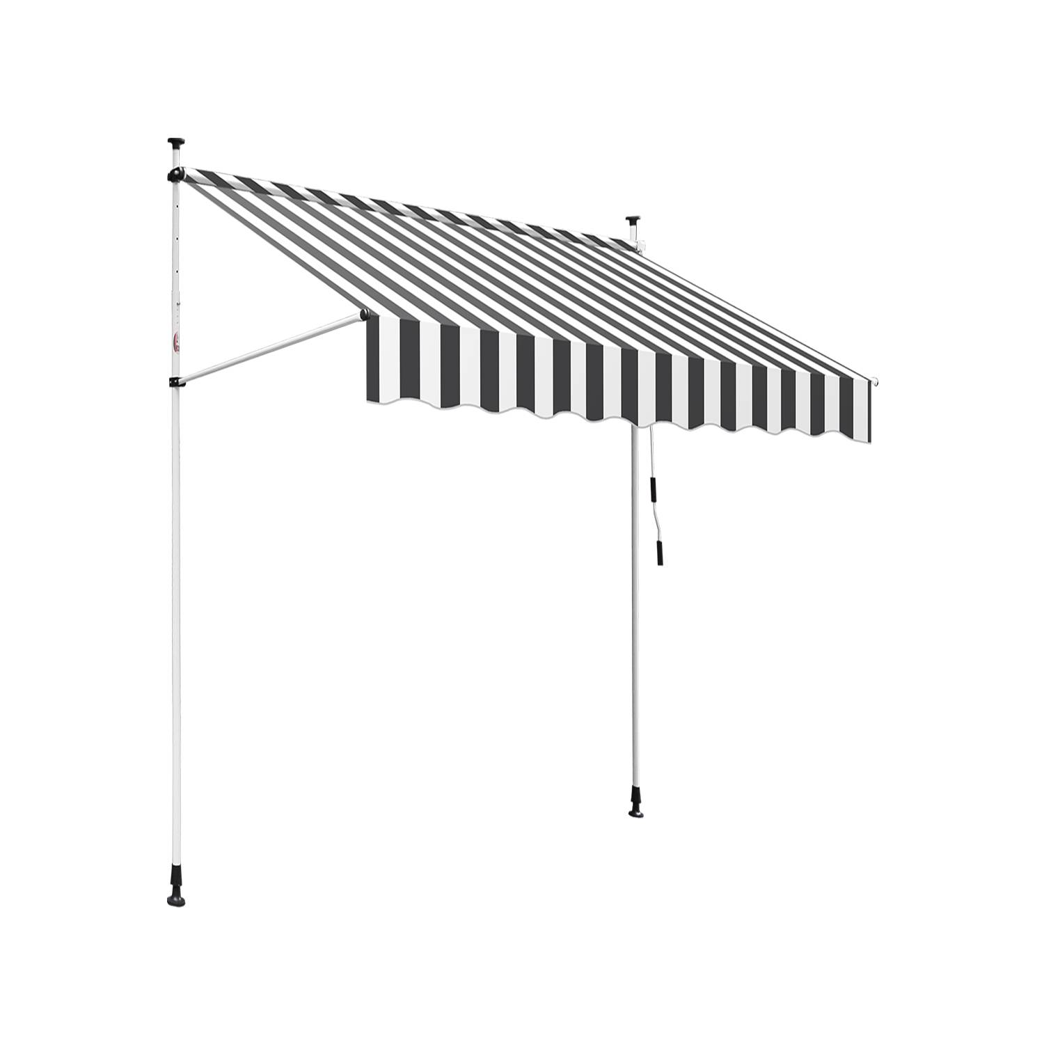 Klemmmarkise Markise Balkon UV-beständig wasserdicht Weiß Grau 400cm