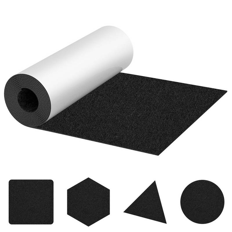 Filz selbstklebend Filzgleiter Selbstklebend für Stühle und Möbelfüße 50x150cm Schwarz