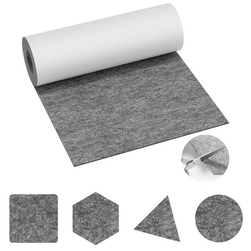 Filz selbstklebend Filzgleiter Selbstklebend für Stühle und Möbelfüße 50x150cm Grau