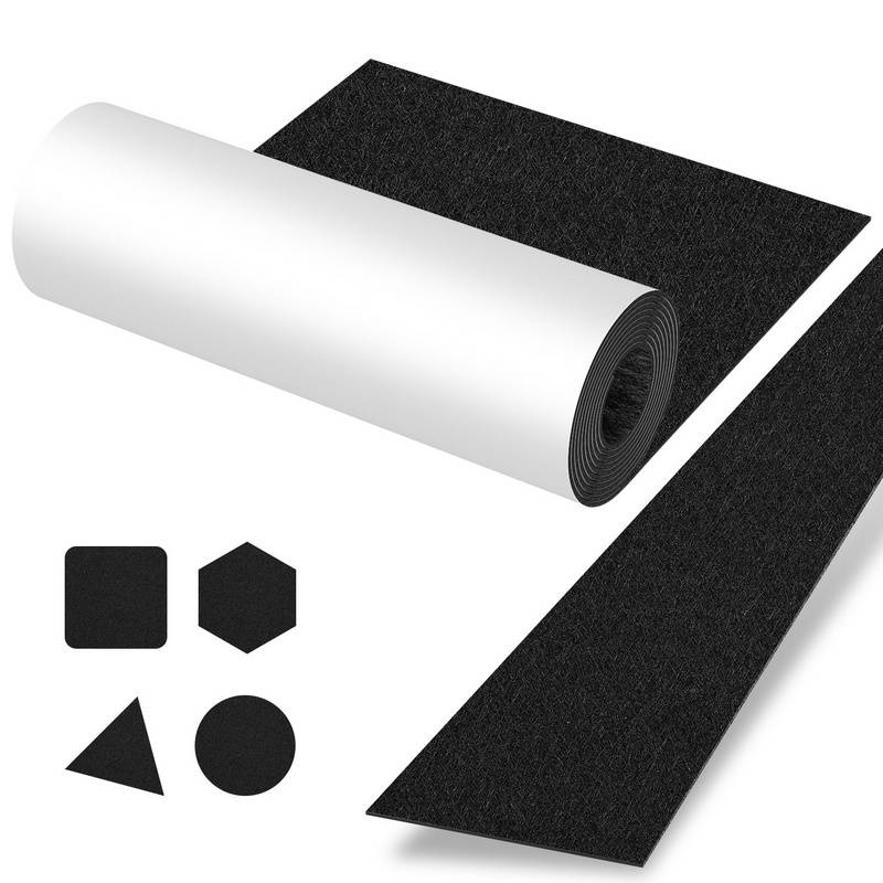 Filz selbstklebend Filzgleiter Selbstklebend für Stühle und Möbelfüße 100x150cm Schwarz