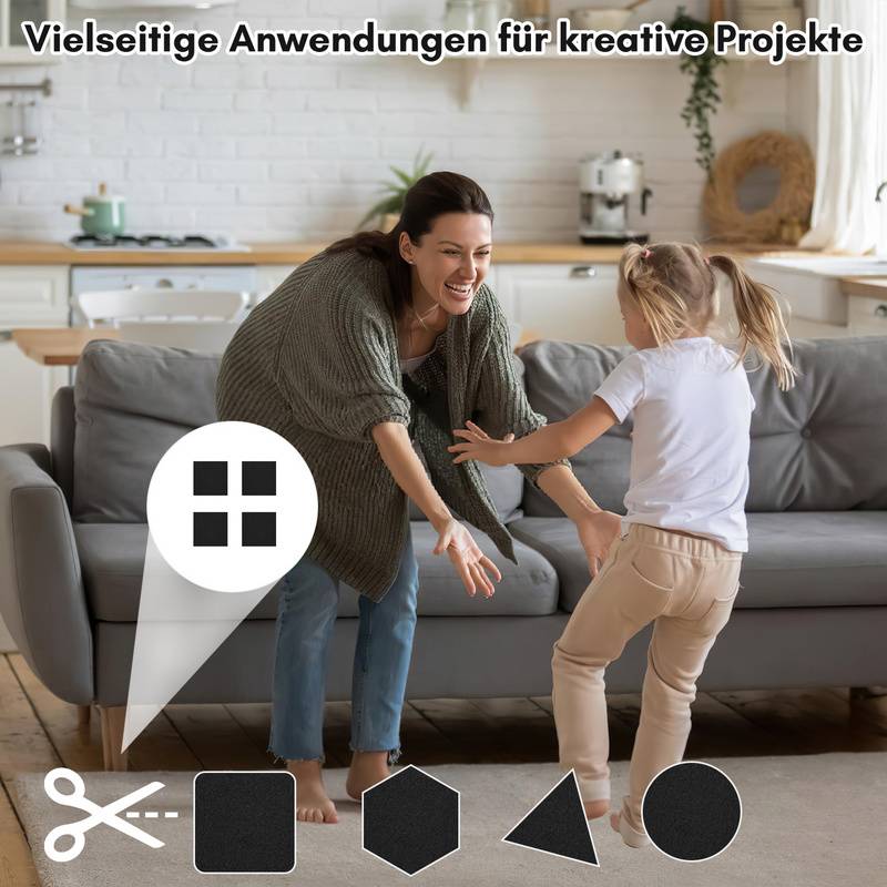 Filzgleiter selbstklebend 100x150cm Filz selbstklebend Bodenschutz für Möbel Möbelgleiter Schwarz