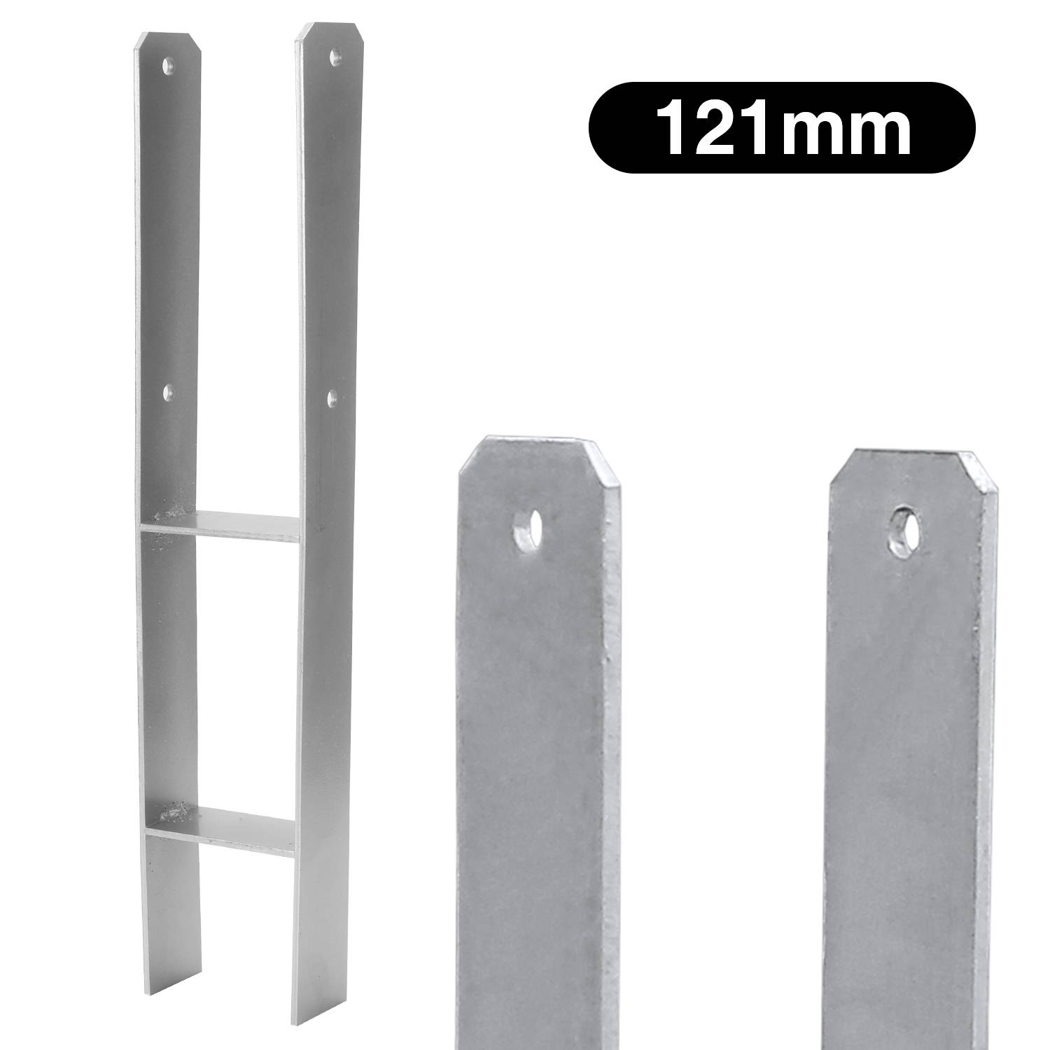 8x Pfostenträger Pfostenanker H-Pfostenanker Einbetonieren Pfostenträger Pfostenhalter 81-141mm 600MM