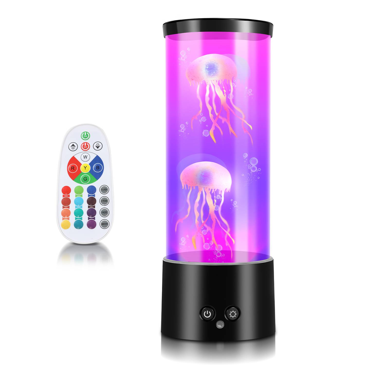 LED Quallen Lampe Lavalampe 12 Farben 4 Lichtmodi Stress-Angst-Entlastung Fernbedienung Heimdekor Lampe Unterwasser-Ozean-Stil Gemütliches Nacht