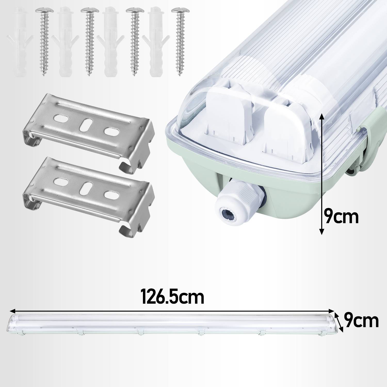 2X LED Feuchtraumleuchte Wannenleuchte 120cm 2 x 18W T8 Röhre Kaltweiß 6500K IP65
