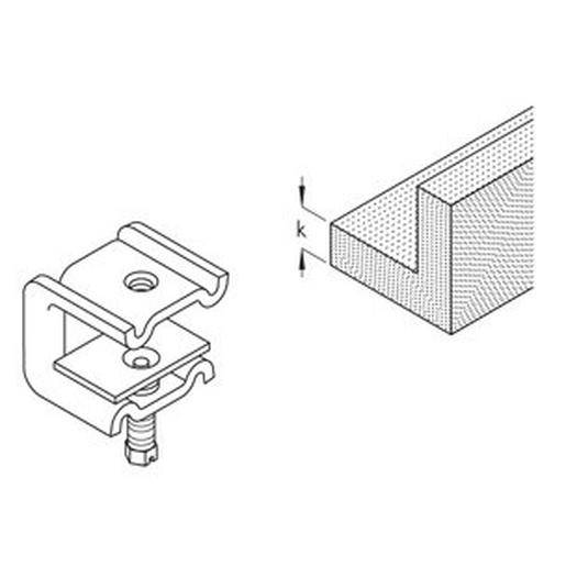 100St. PUK MKD 21 M6 Montageklemme,Ausführung mit Gewinde M6
