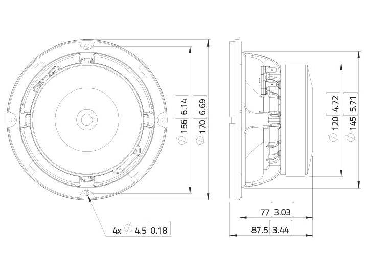 LAVOCE WAF061.80 6,5 Zoll Woofer, Ferrit, Alukorb