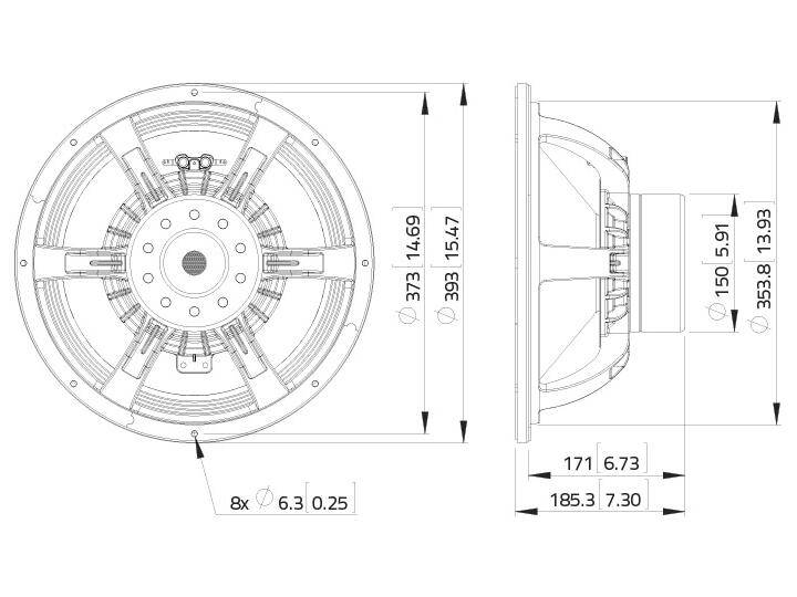 LAVOCE WAN154.01 15 Zoll Woofer, Neodym, Alukorb