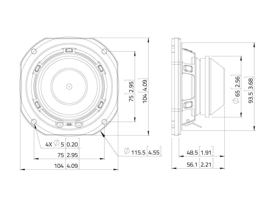 LAVOCE WSN041.00 4 Zoll Woofer, Neodym, Stahlkorb