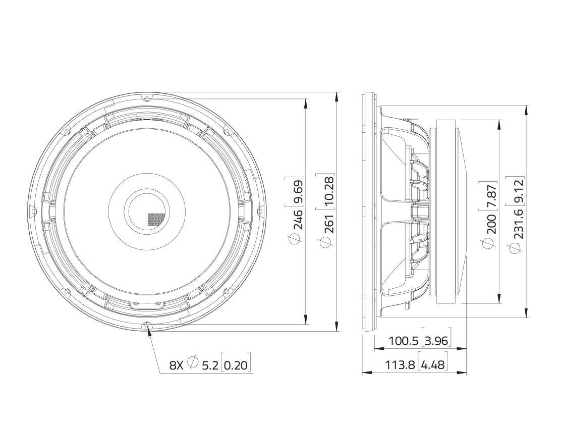 LAVOCE MAF103.00 10 Zoll Midrange, Ferrit, Alukorb