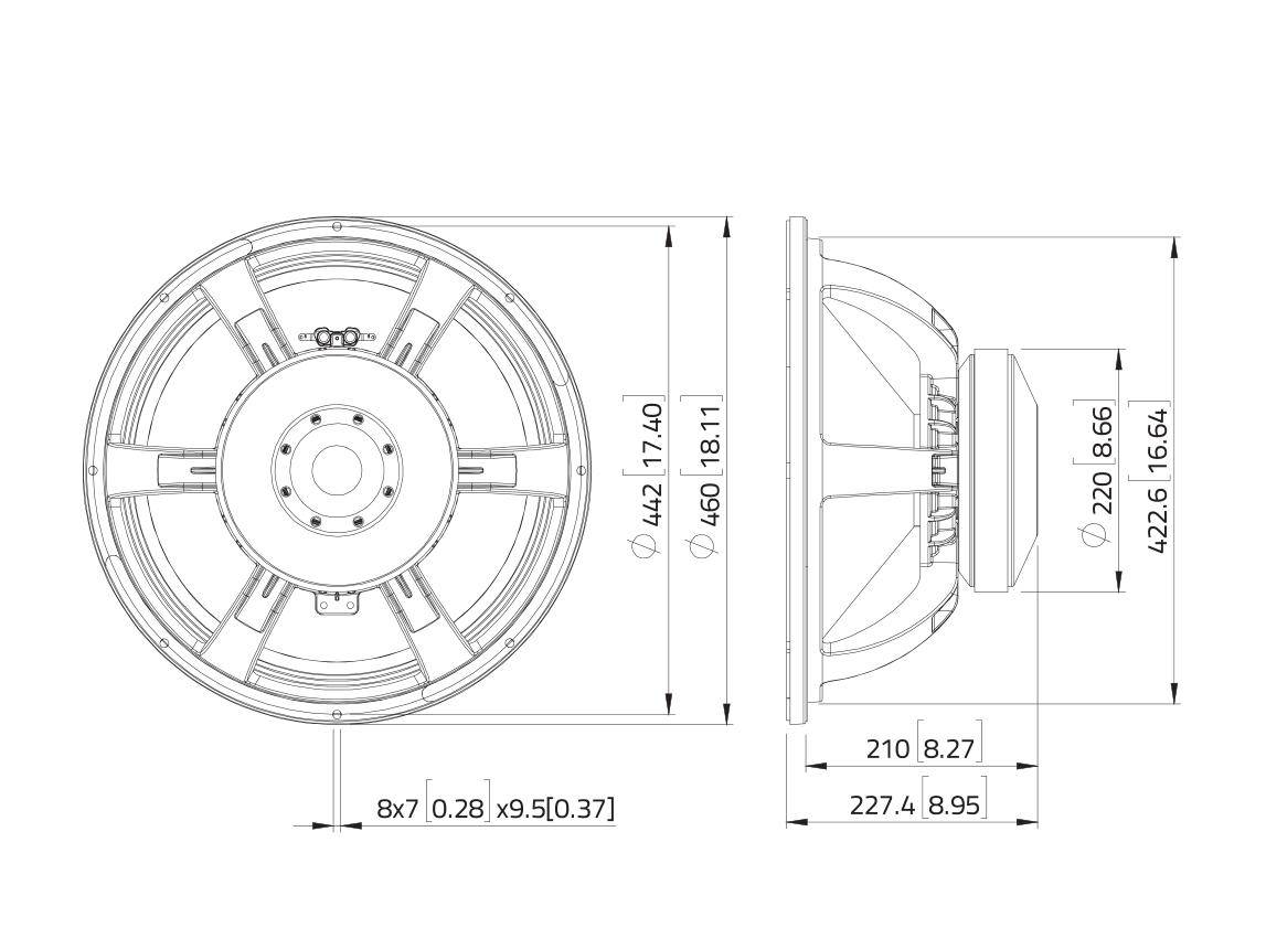 LAVOCE SAF184.03-4 18 Zoll Subwoofer, Ferrit, Alukorb