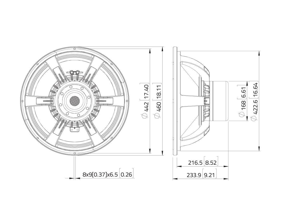 LAVOCE SAN184.50 18 Zoll Subwoofer, Neodym, Alukorb
