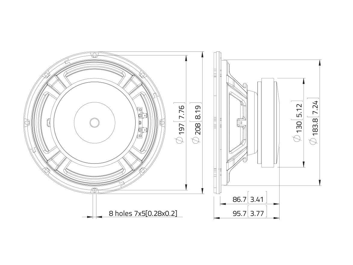 LAVOCE FBASS08-18 8 Zoll Bassgitarrenlautsprecher, Ferrit