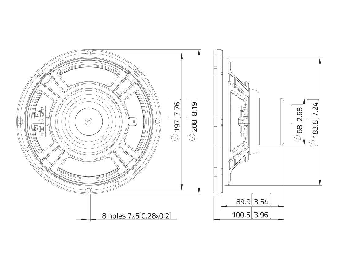 LAVOCE NBASS08-20 8 Zoll Bassgitarrenlautsprecher, Neodym