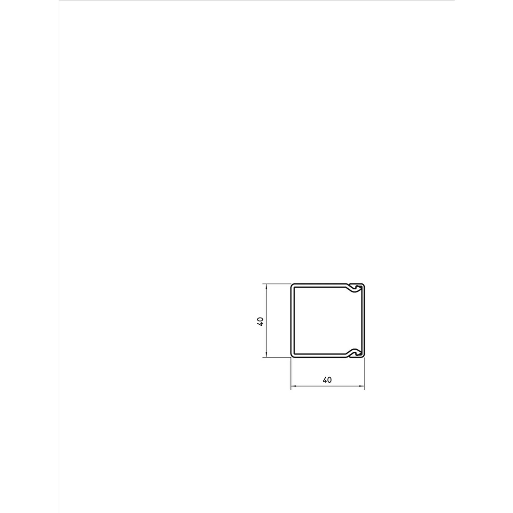OBO Wand- und Deckenkanal, Bodenlochung, 40x40mm, Polyvinylchlorid, reinweiß, RAL, Stange mit 2m, 1 Stk.