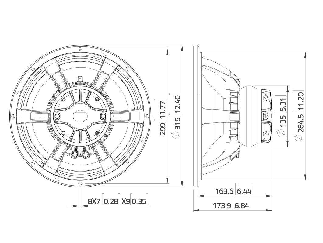 LAVOCE CAN123.00T 12 Zoll Koaxiallautsprecher, Neodym, Alumkorb
