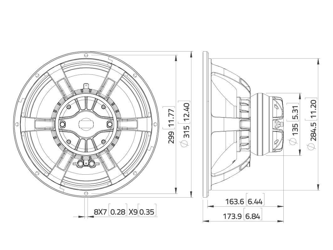 LAVOCE CAN123.00TH 12 Zoll Koaxiallautsprecher mit Horn, Neodym, Alukorb