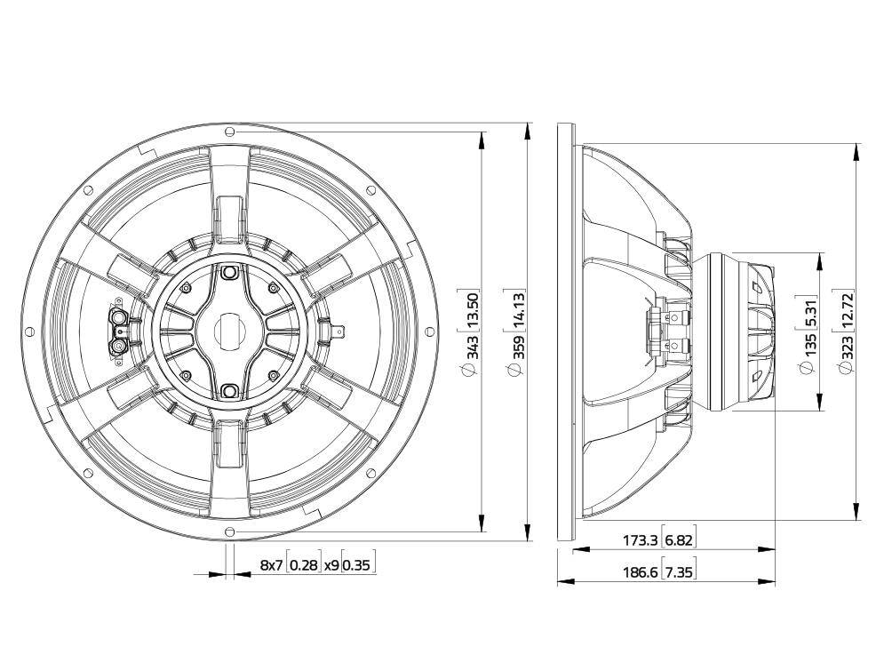 LAVOCE CAN143.00T 13.5 Zoll Koaxiallautsprecher, Neodym, Alukorb