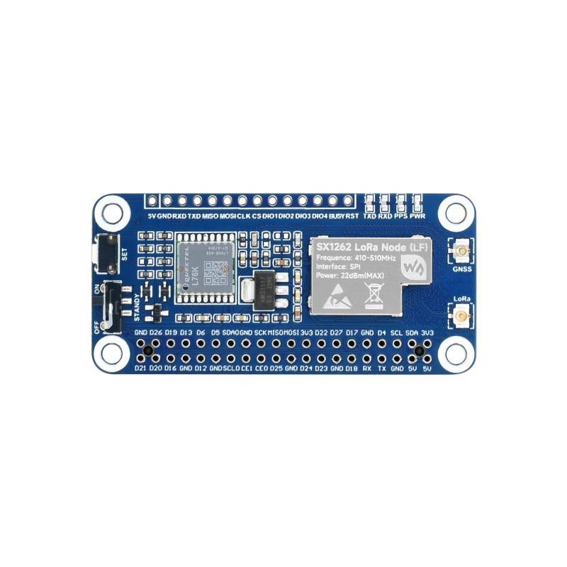 WaveShare SX1262 LoRaWAN Node Module 433MHz with GNSS Function for Raspberry Pi