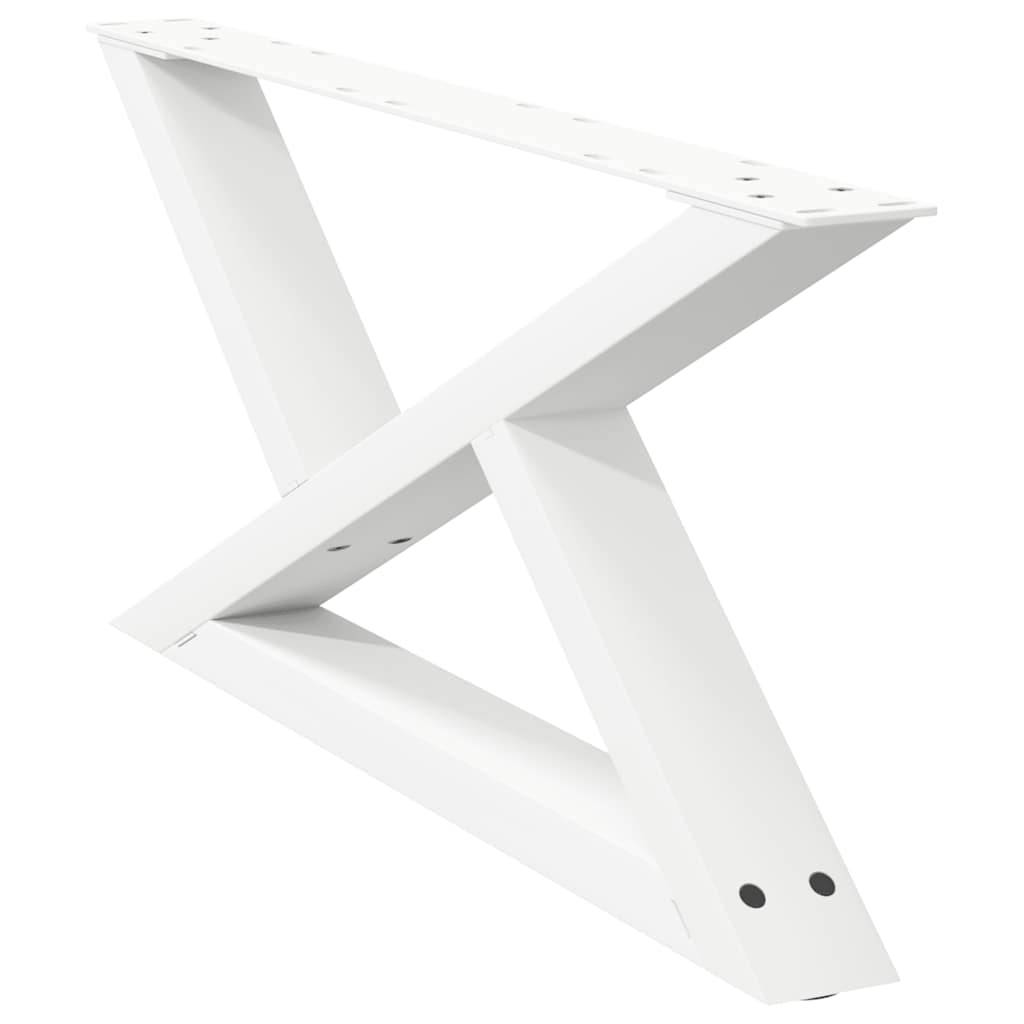 vidaXL Couchtischbeine 2 Stk. Weiß 70x(30-31,3) cm Stahl