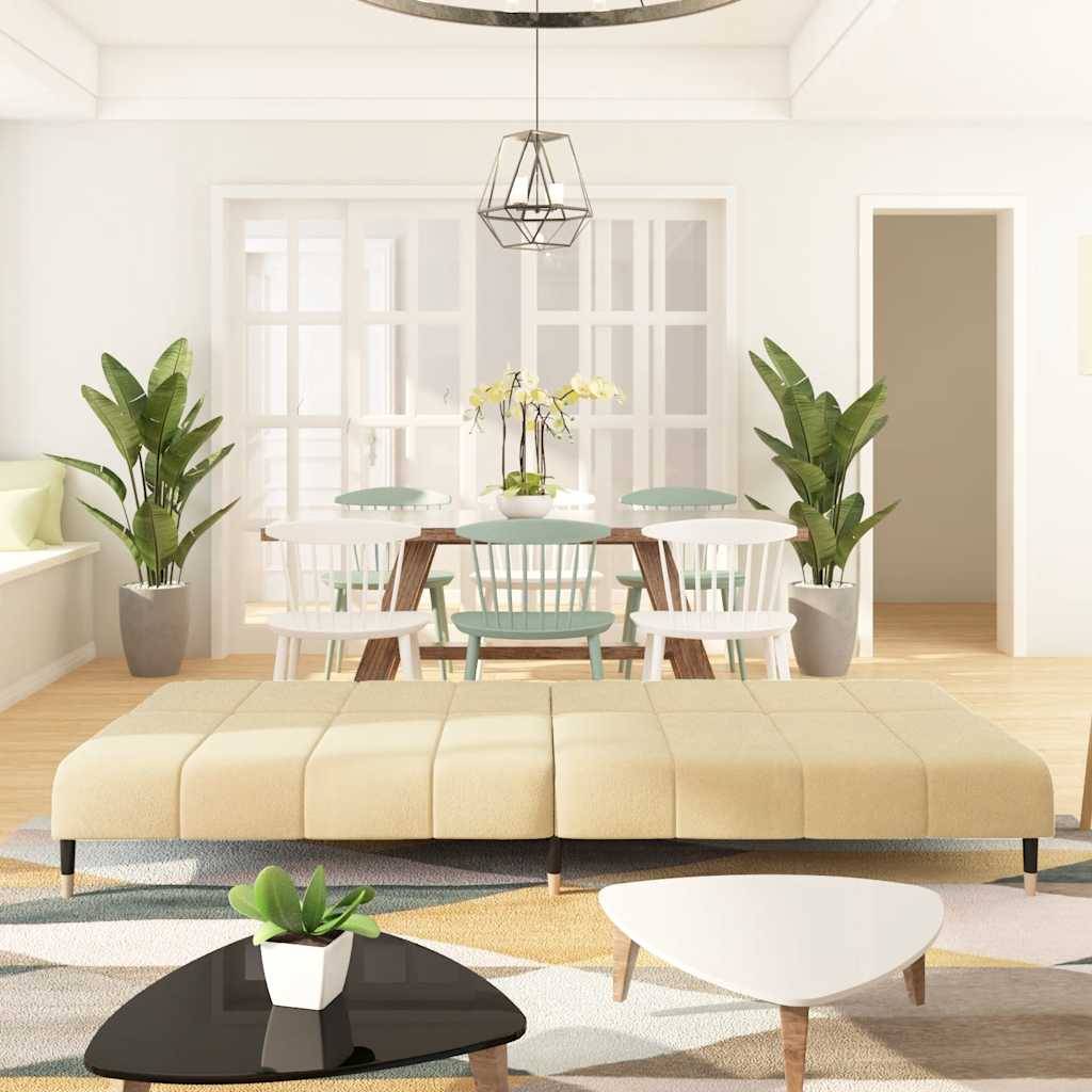 vidaXL Schlafsofa 2-Sitzer Creme Samt