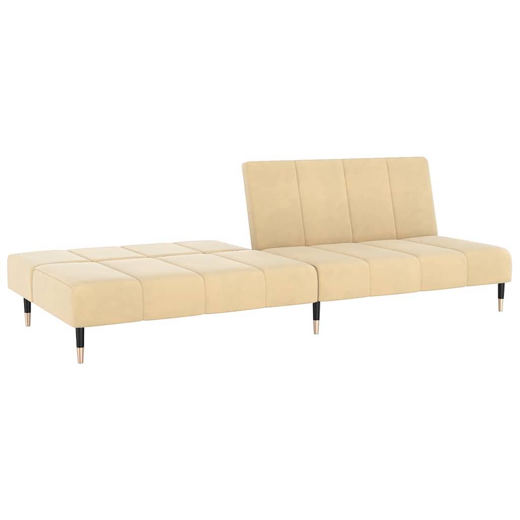 vidaXL Schlafsofa 2-Sitzer Creme Samt