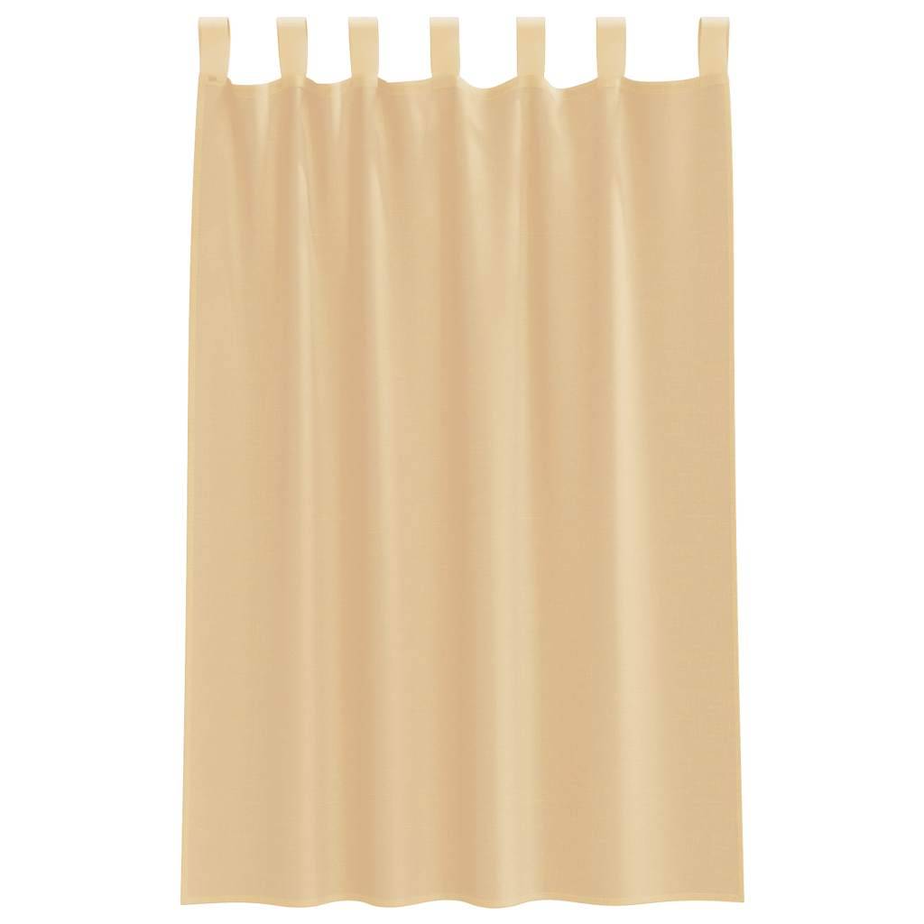 vidaXL Voile Vorhänge mit Stangentaschen 2 Stk. Sandfarbe
