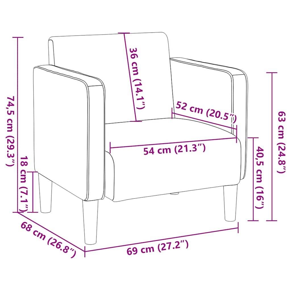 vidaXL Sessel mit Armlehnen Graugrün 54 cm Cordstoff