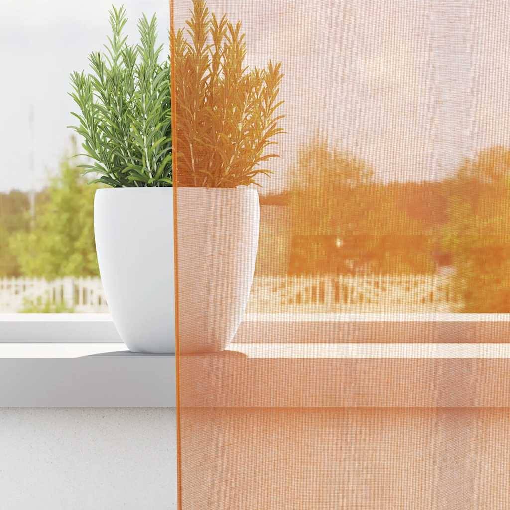 vidaXL Voile Vorhänge mit Stangentaschen 2 Stk. Orange