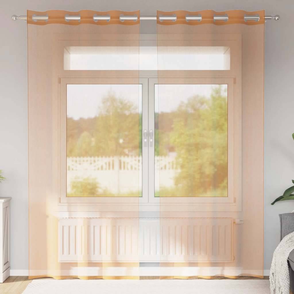 vidaXL Voile Vorhänge mit Ösen 2 Stk. Terrakotta