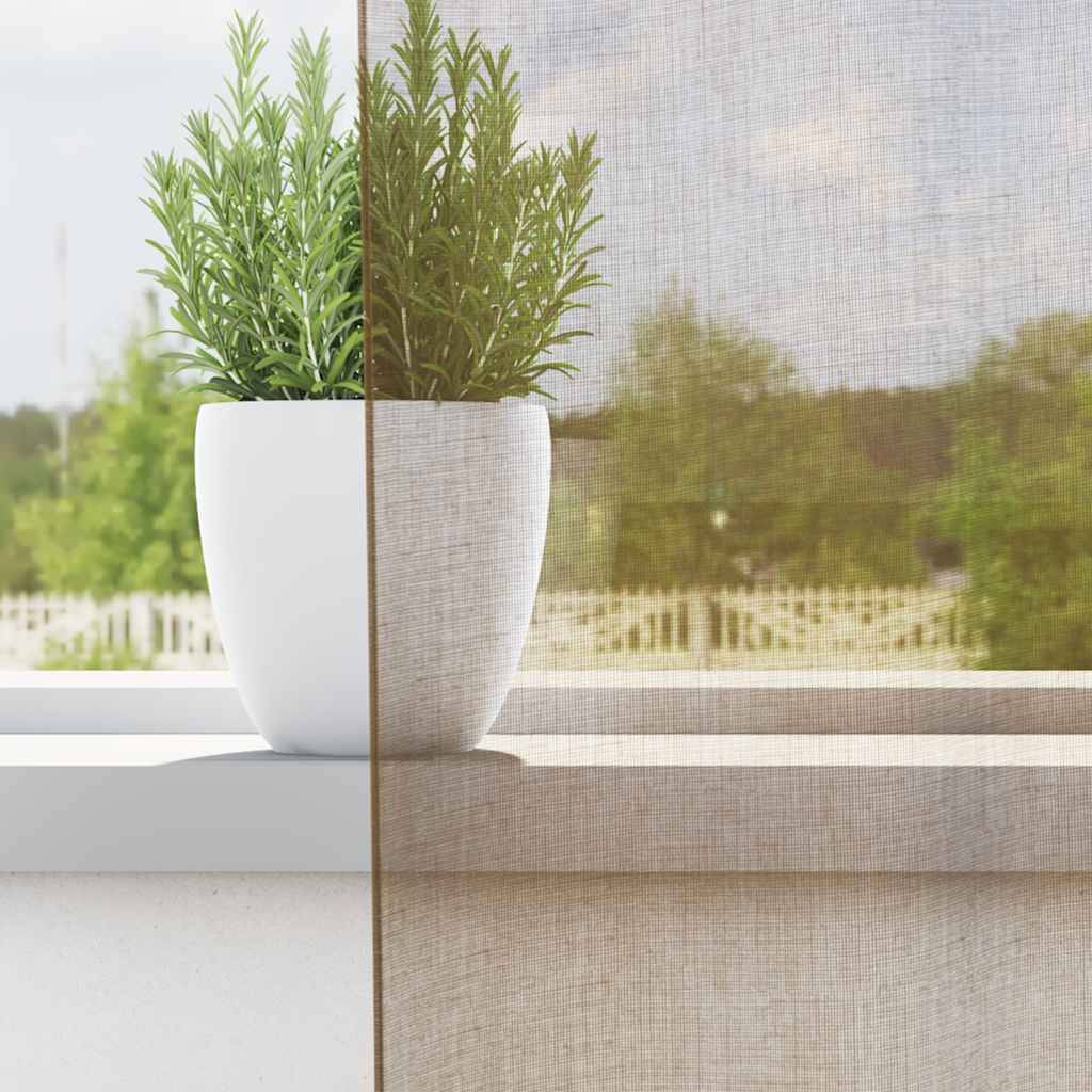 vidaXL Voile Vorhänge mit Ösen 2 Stk. Hellbraun