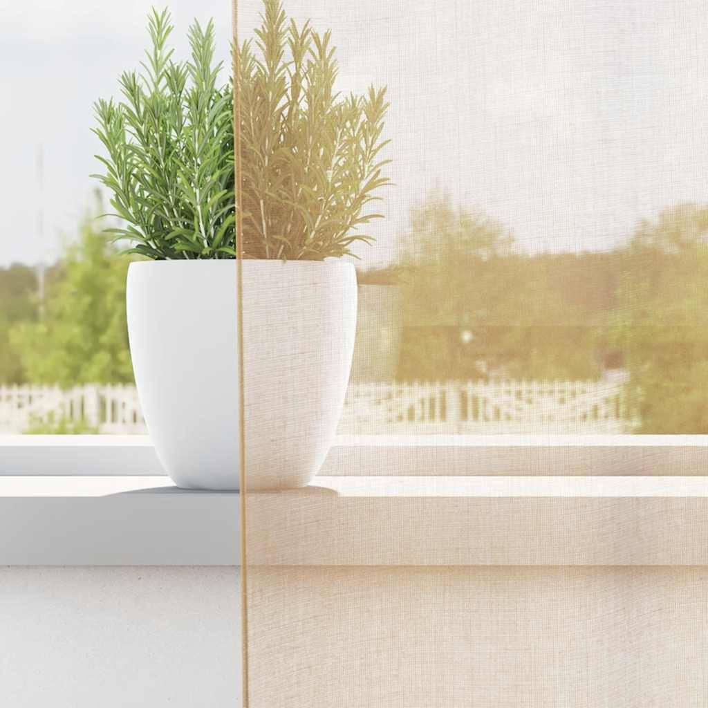 vidaXL Voile Vorhänge mit Schlaufen 2 Stk. Sandfarbe 140x260 cm