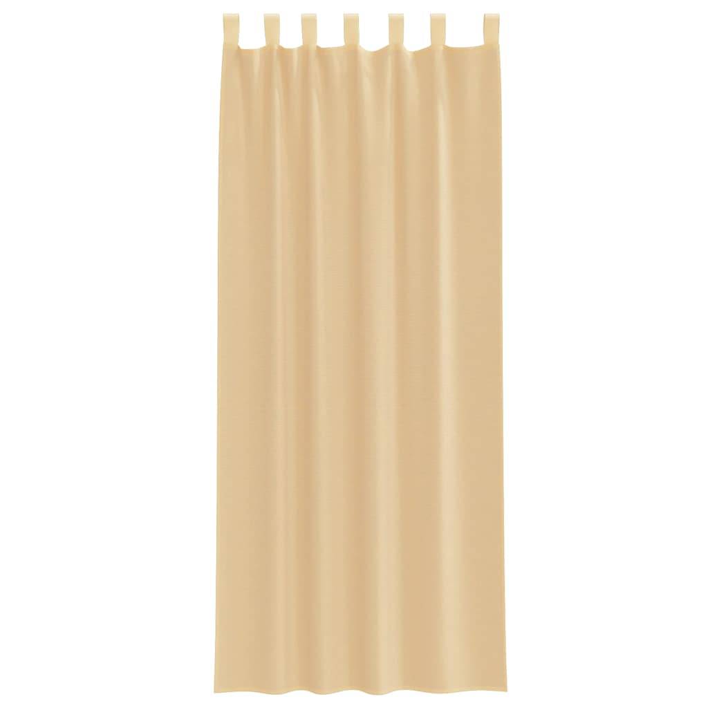 vidaXL Voile Vorhänge mit Schlaufen 2 Stk. Sandfarbe 140x260 cm