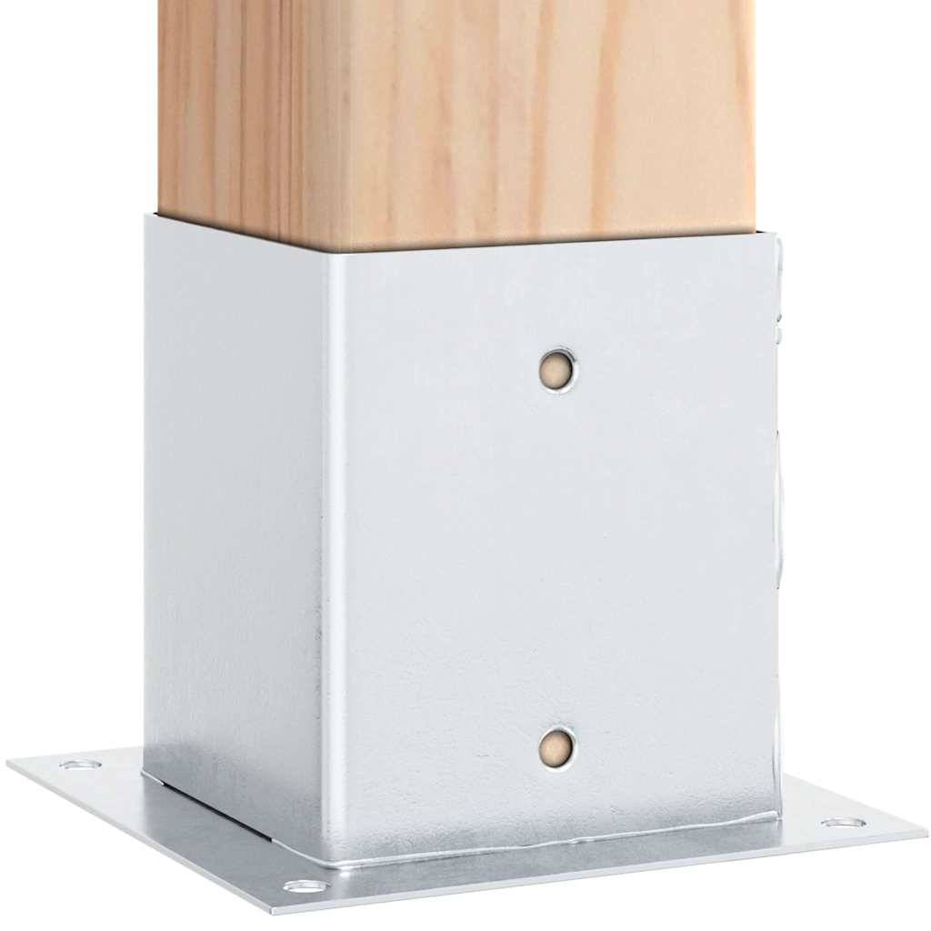 vidaXL Pfostenträger Quadratisch 4Stk. Silber 121x121mm Stahl Verzinkt