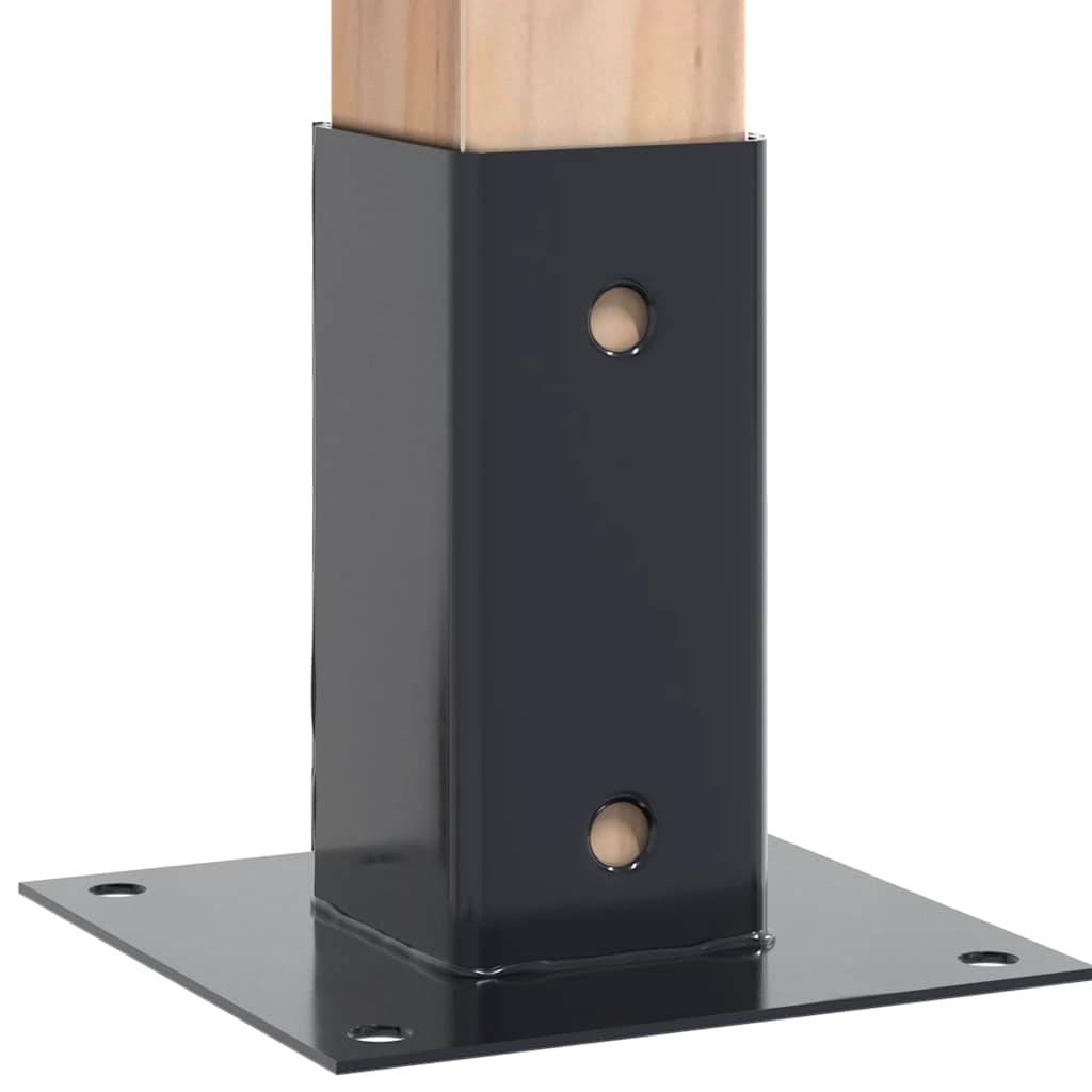 vidaXL Pfostenträger Quadrat 12 Stk. 61x61mm Pulverbeschichteter Stahl