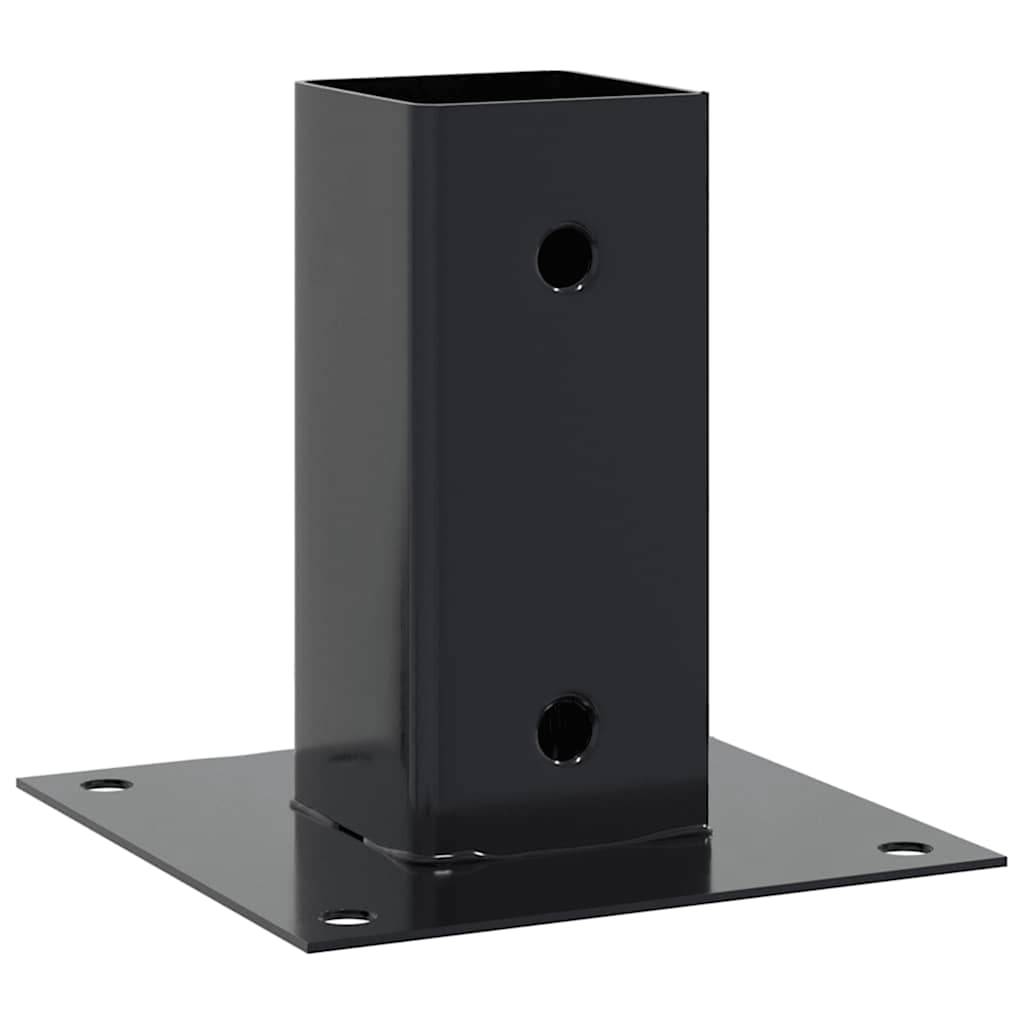 vidaXL Pfostenträger Quadrat 12 Stk. 61x61mm Pulverbeschichteter Stahl