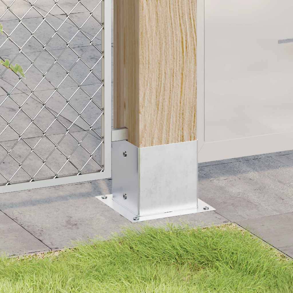 vidaXL Pfostenträger Quadratisch 4Stk. Silber 141x141mm Stahl Verzinkt