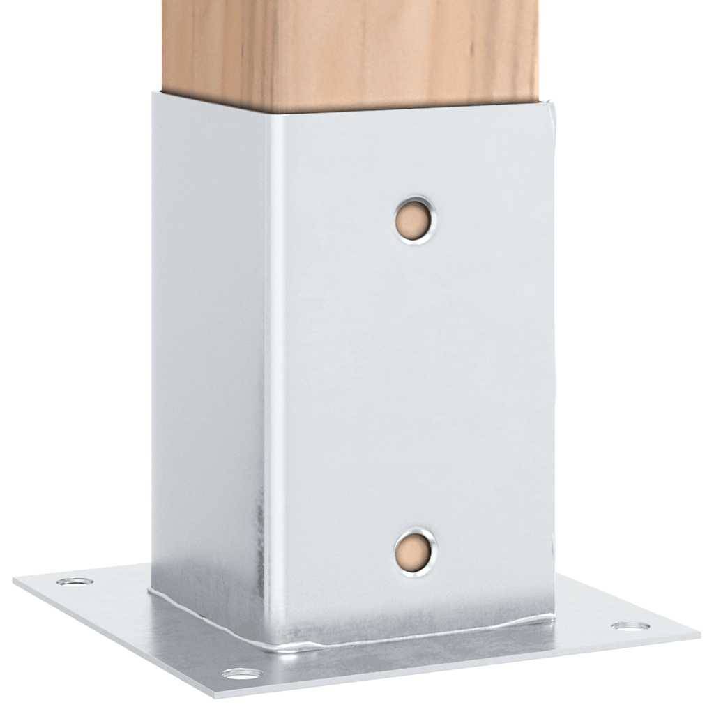 vidaXL Pfostenträger Quadratisch 12 Stk. Silber 91x91mm Stahl Verzinkt