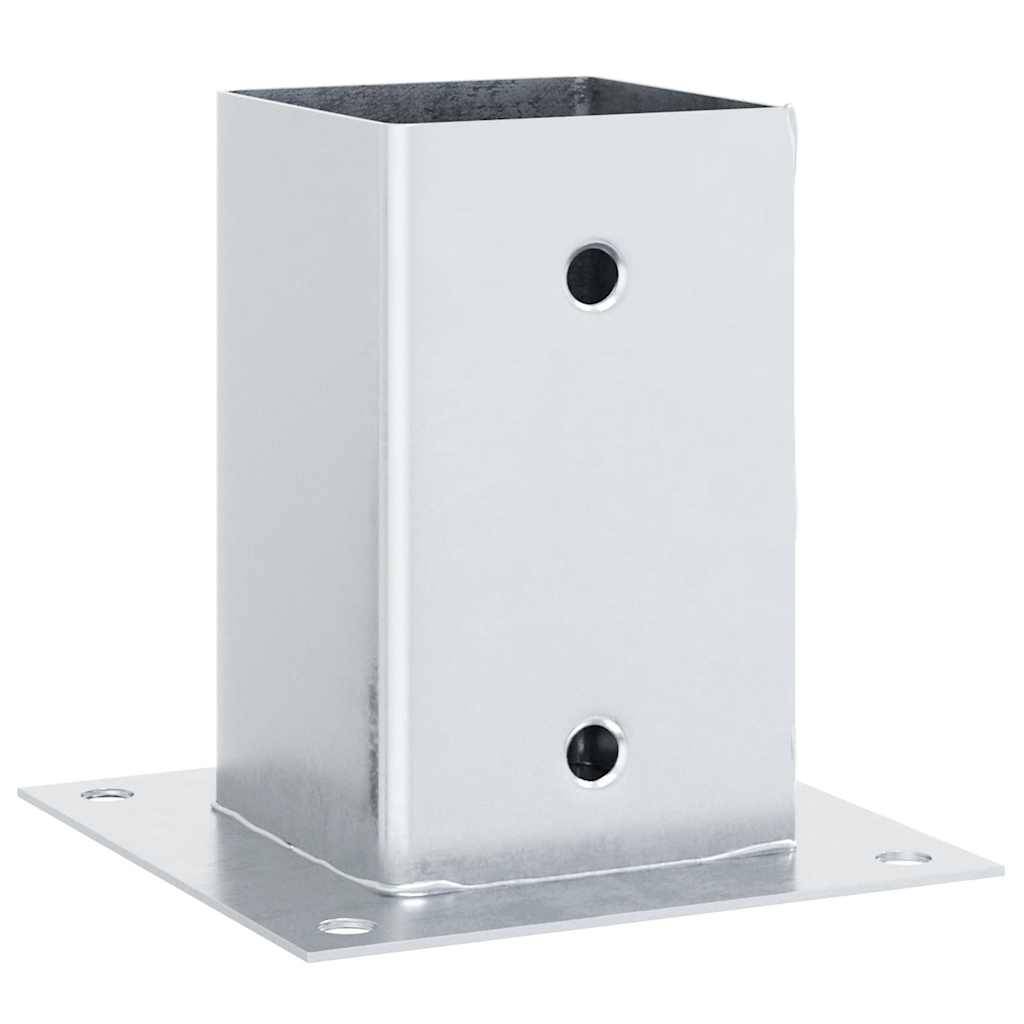 vidaXL Pfostenträger Quadratisch 12 Stk. Silber 81x81mm Stahl Verzinkt