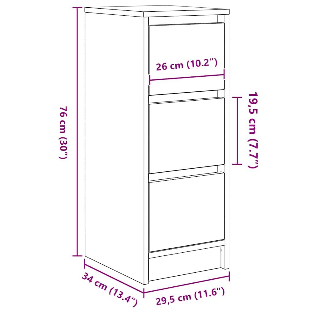 vidaXL Sideboard Weiß 29,5x34x76 cm Holzwerkstoff