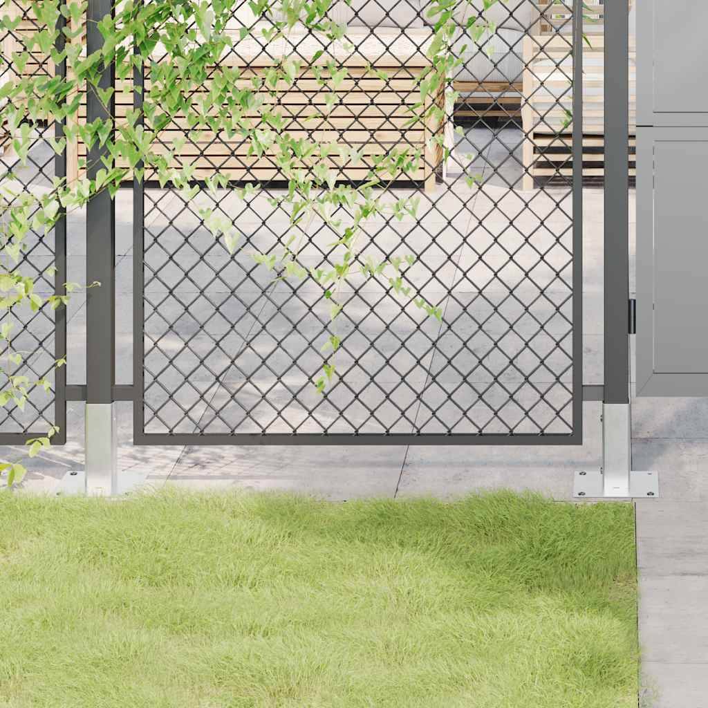 vidaXL Pfostenträger Quadratisch 4Stk. Silber 46x46mm Verzinkter Stahl