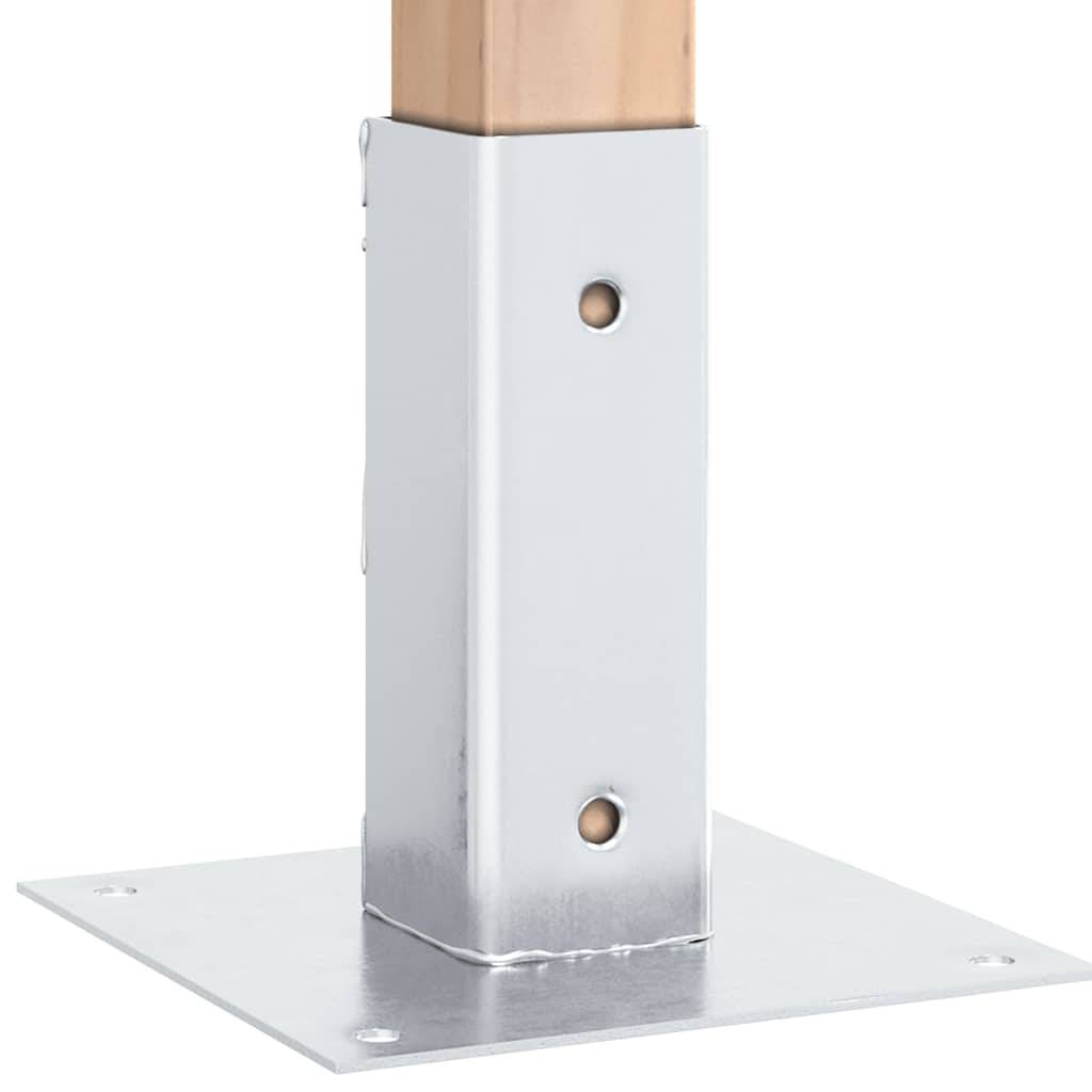 vidaXL Pfostenträger Quadratisch 4Stk. Silber 46x46mm Verzinkter Stahl