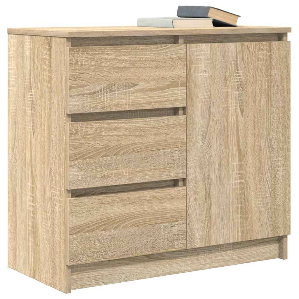 vidaXL Sideboard mit Schublade Sonoma-Eiche 71x35x65 cm Holzwerkstoff