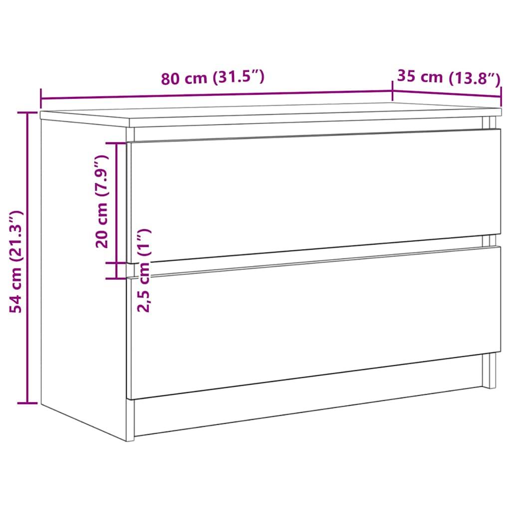 vidaXL TV-Schrank Weiß 80x35x54 cm Holzwerkstoff