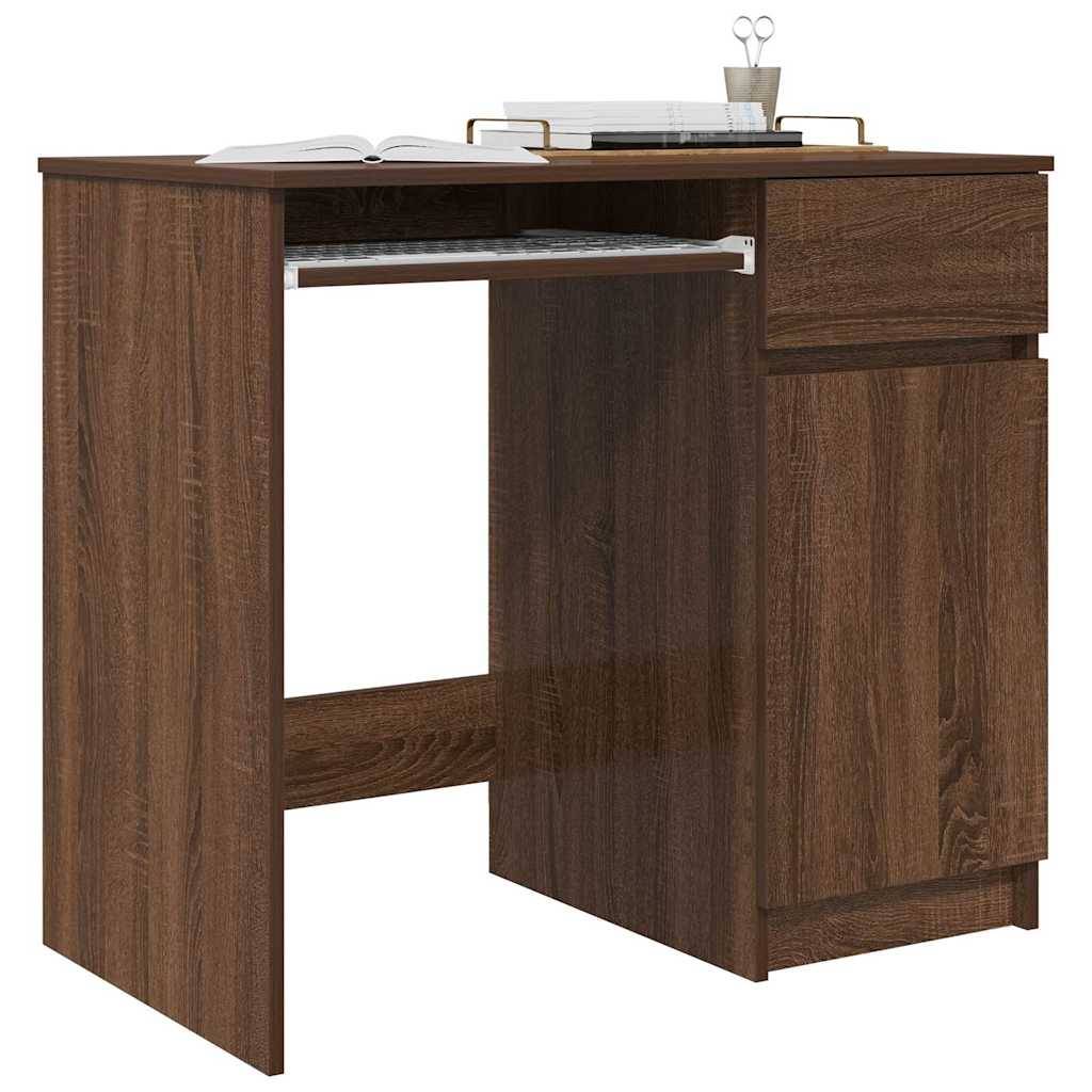 vidaXL Schreibtisch Braun Eichen-Optik 86x49x76 cm Holzwerkstoff