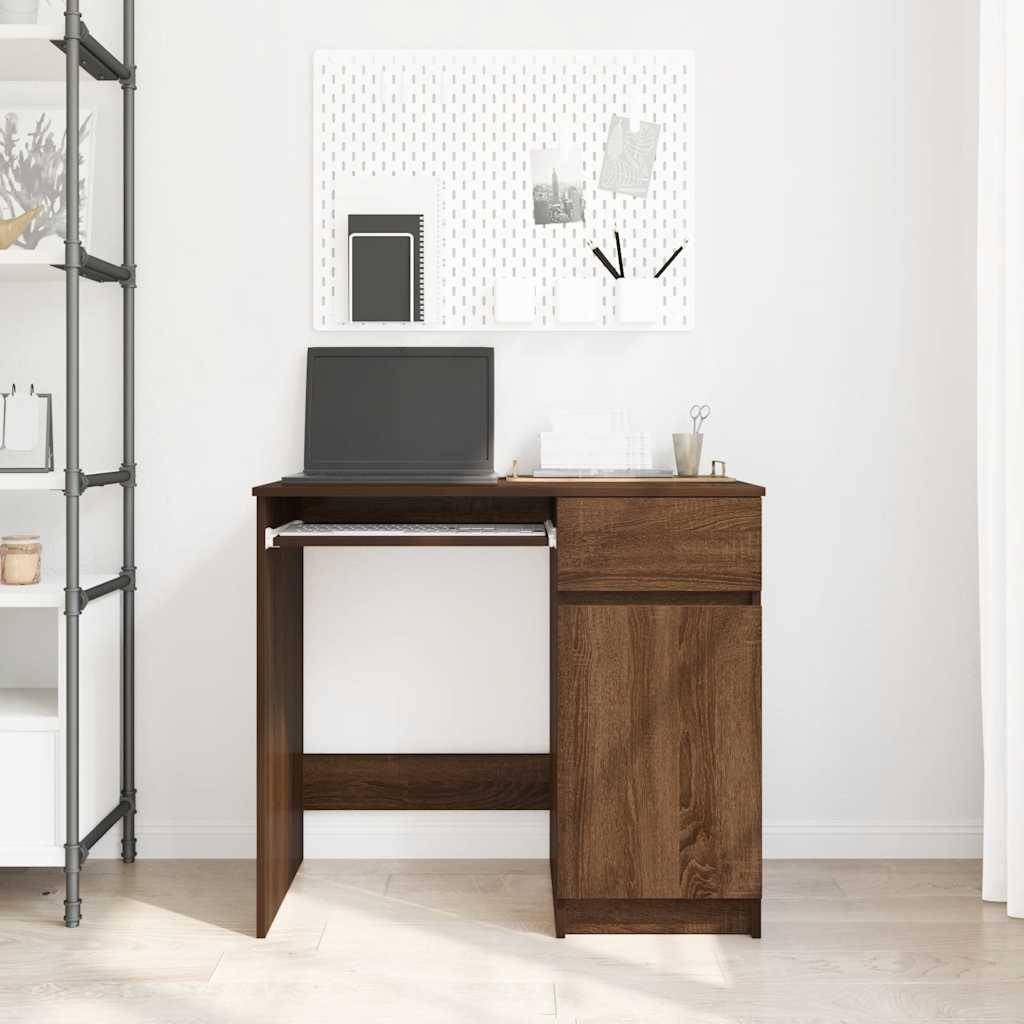 vidaXL Schreibtisch Braun Eichen-Optik 86x49x76 cm Holzwerkstoff