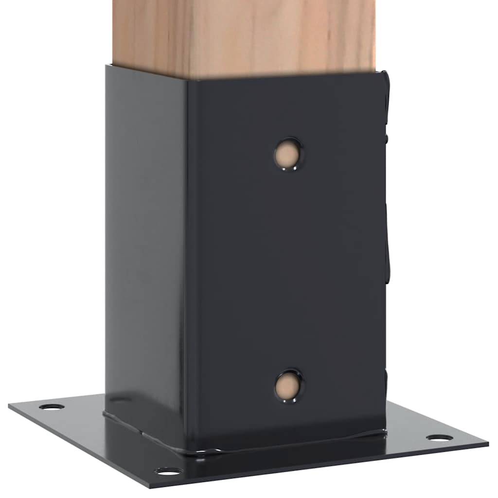 vidaXL Pfostenträger Quadrat 4 Stk. 81x81 mm Pulverbeschichteter Stahl