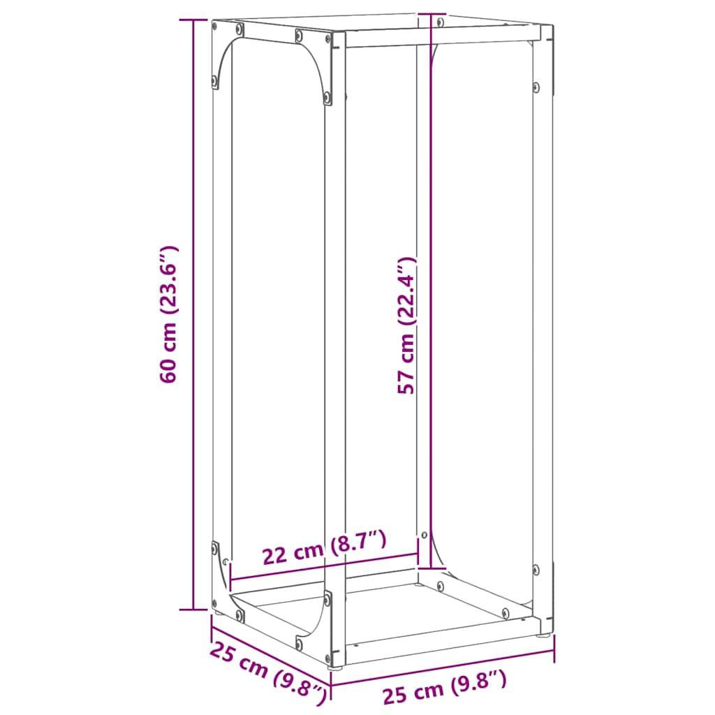 vidaXL Brennholzregal Weiß 25x25x60 cm Kaltgewalzter Stahl