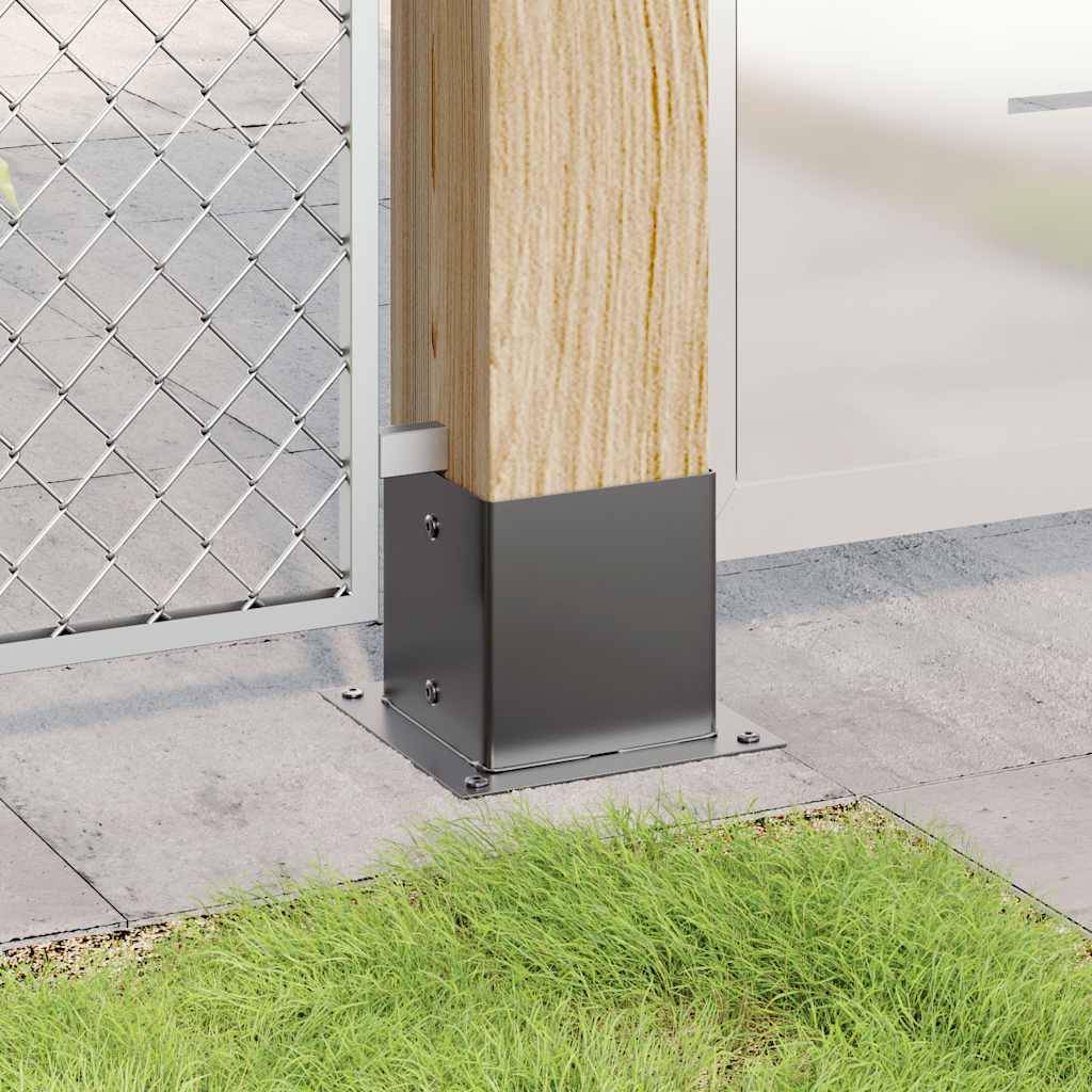 vidaXL Pfostenträger Quadrat 12 Stk. 141x141mm Stahl Pulverbeschichtet