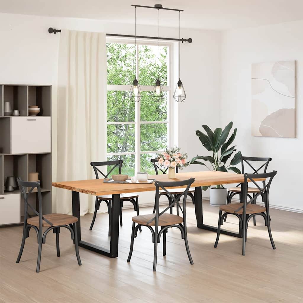 vidaXL Esstisch Beine V-Form 2 Stück Schwarz 100x(72-73,3) cm Stahl